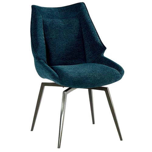 Chaise design tissu microfibre bleu (lot de 2) IENA