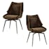 Chaise design tissu microfibre chocolat (lot de 2) IENA