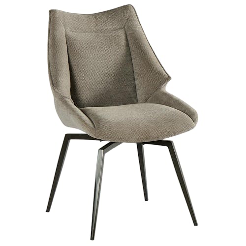 Chaise design tissu microfibre gris (lot de 2) IENA