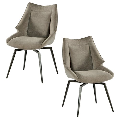 Chaise design tissu microfibre gris (lot de 2) IENA