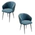 Chaise dossier rond tissu bleu (lot de 2) IENA