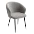 Chaise dossier rond tissu gris (lot de 2) IENA