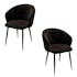 Chaise dossier rond tissu noir (lot de 2) IENA