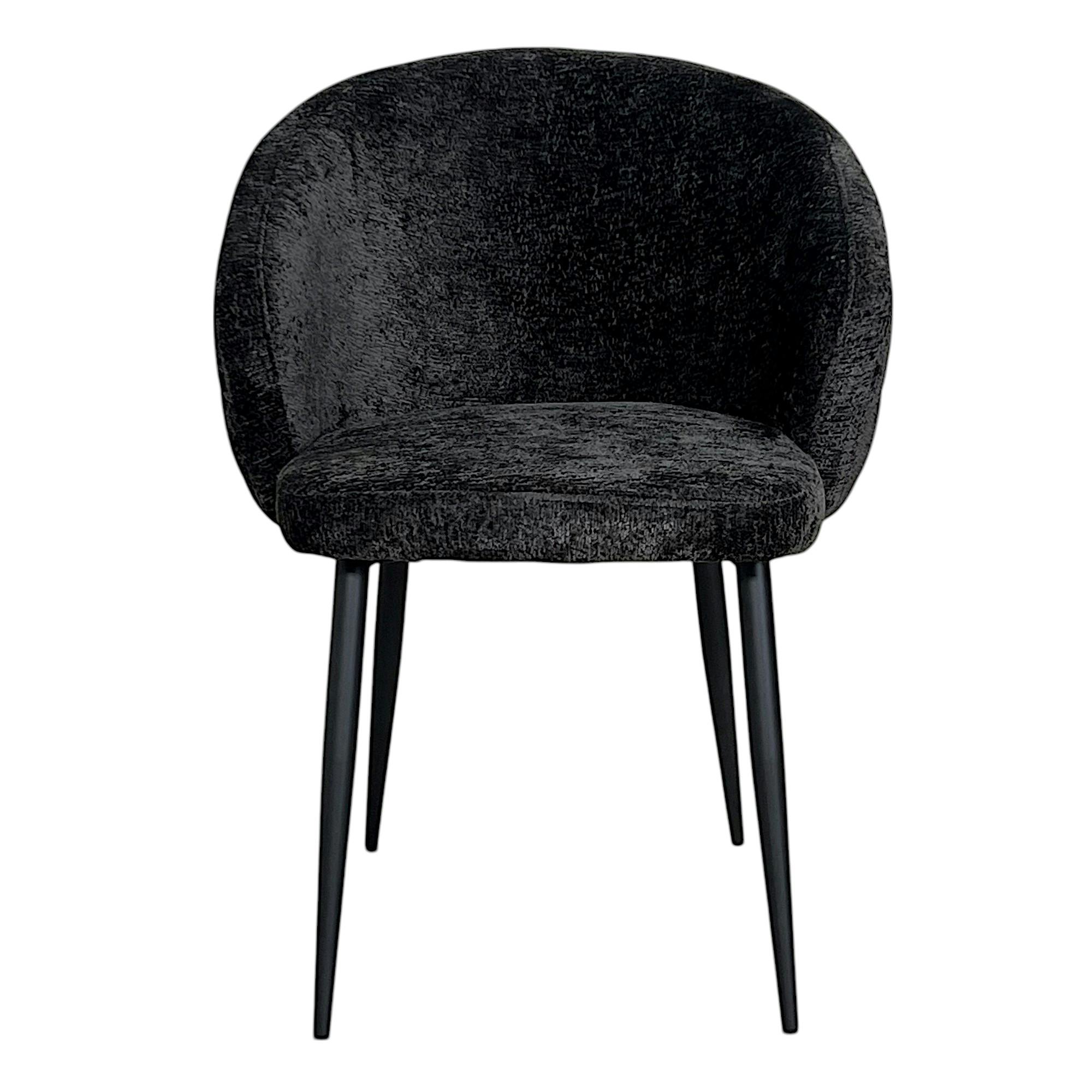Chaise dossier rond tissu noir (lot de 2) IENA | Chaises | Pier Import