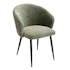 Chaise dossier rond tissu vert (lot de 2) IENA