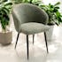 Chaise dossier rond tissu vert (lot de 2) IENA