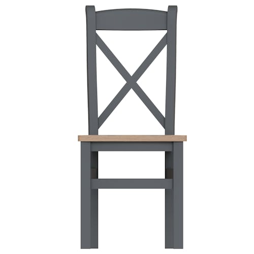 Chaise en bois avec dossier croisé finition charbon (lot de 2) COVENTRY