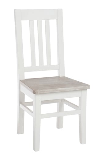 Chaise en bois blanc et bois naturel 44x96cm