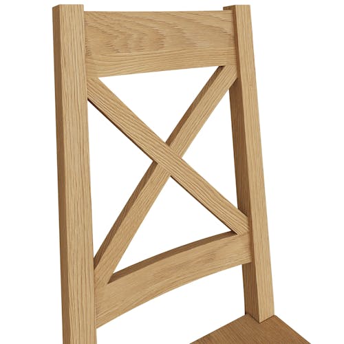 Chaise en bois clair avec dossier croisé (lot de 2) PUERTO