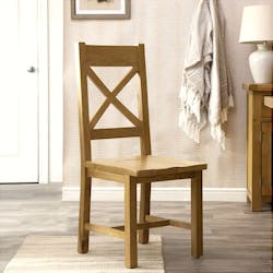 Chaise en bois clair avec dossier croisé (lot de 2) PUERTO