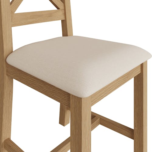 Chaise en bois clair et tissu avec dossier croisé (lot de 2) PUERTO