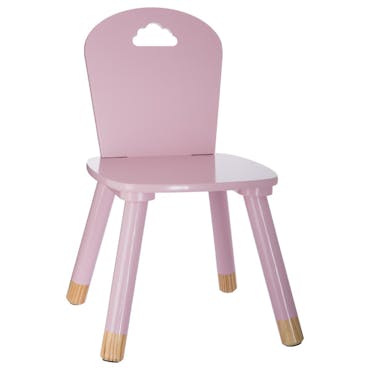 Chaise en bois enfant rose