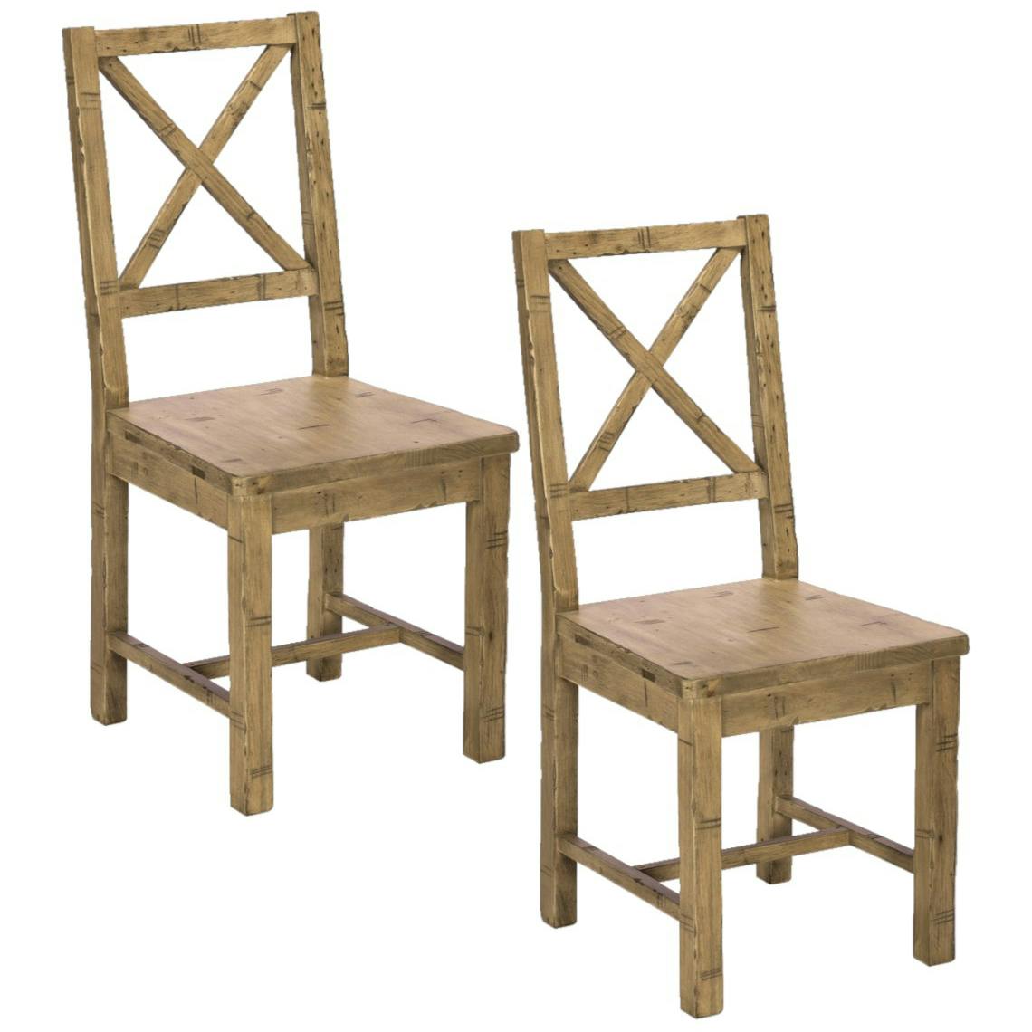 Chaise en bois recyclé BRISBANE (lot de 2)