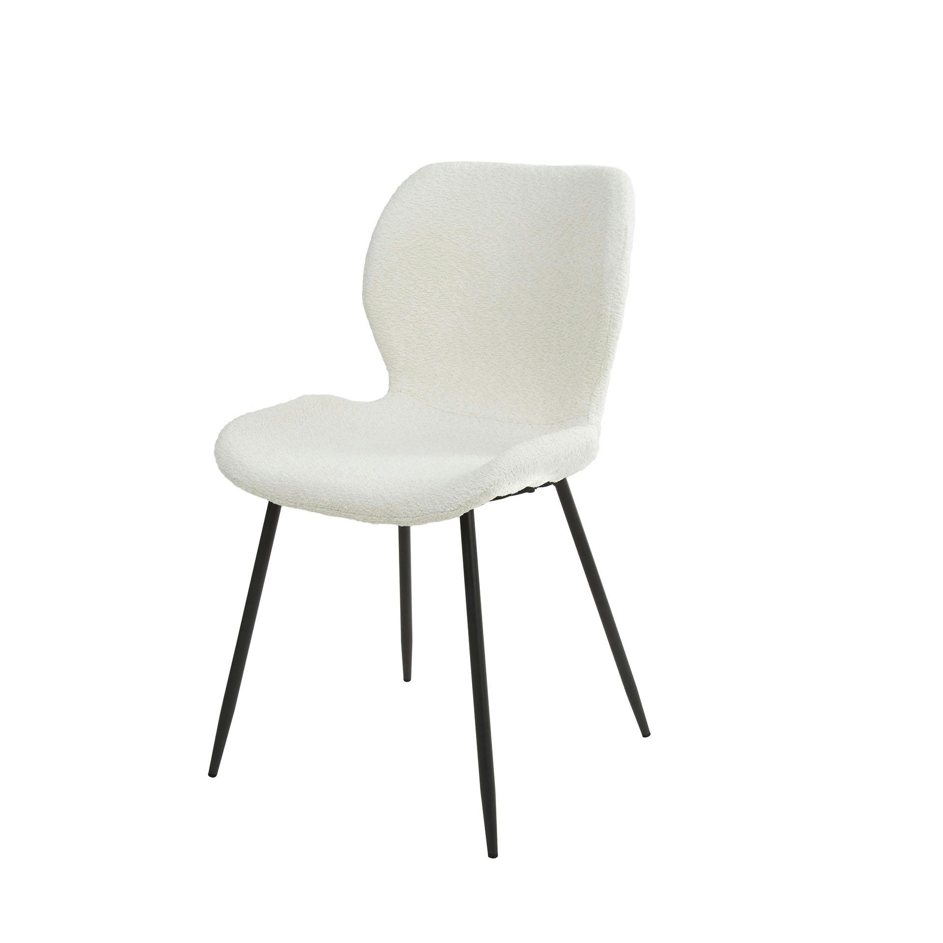 Chaise en bouclette blanche (lot de 2) MELBOURNE