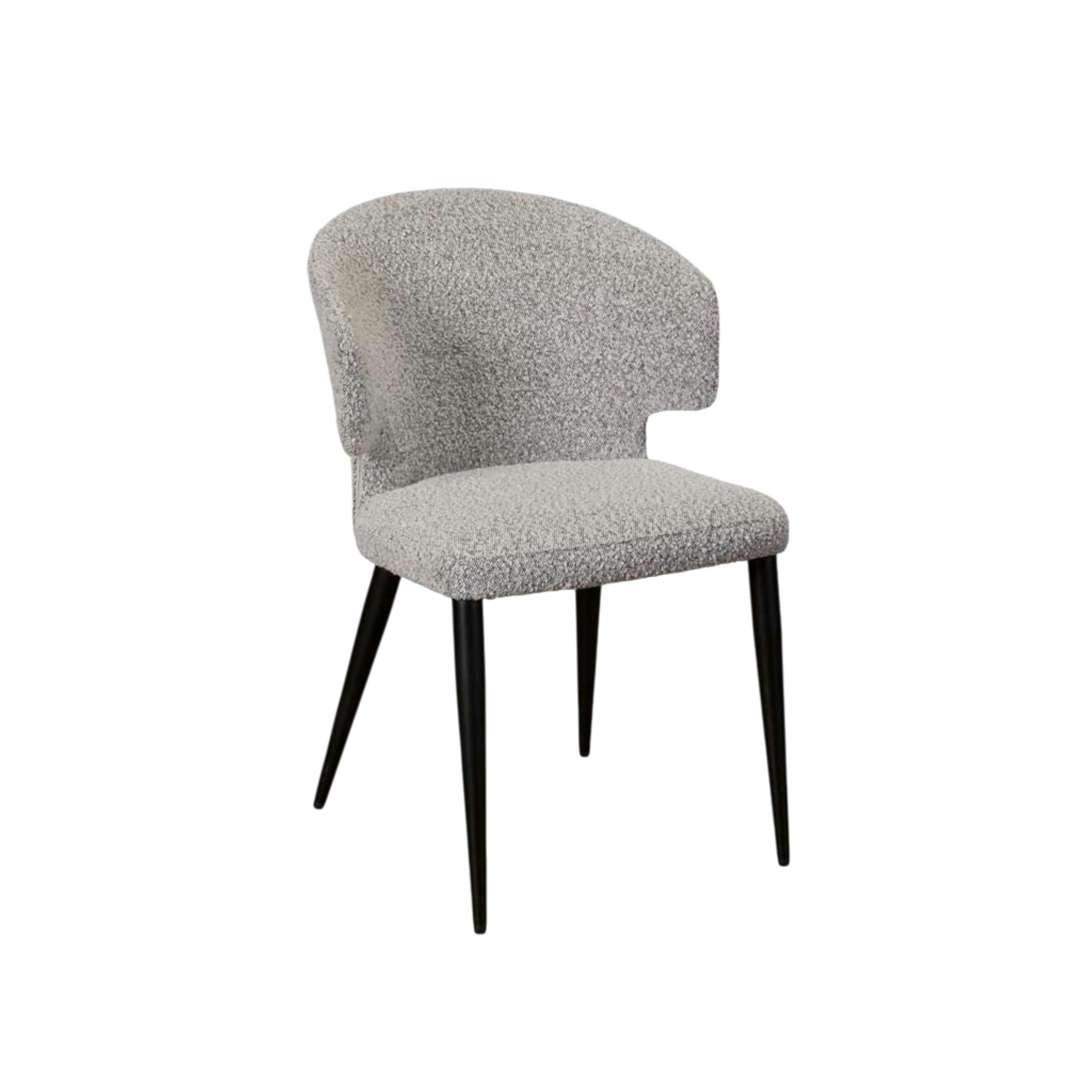 Chaise en bouclette grise pour salle à manger (lot de 2) TREVI