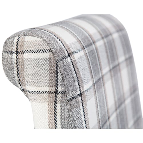 Chaise en tissu écossais gris et écru (lot de 2) COTTAGE