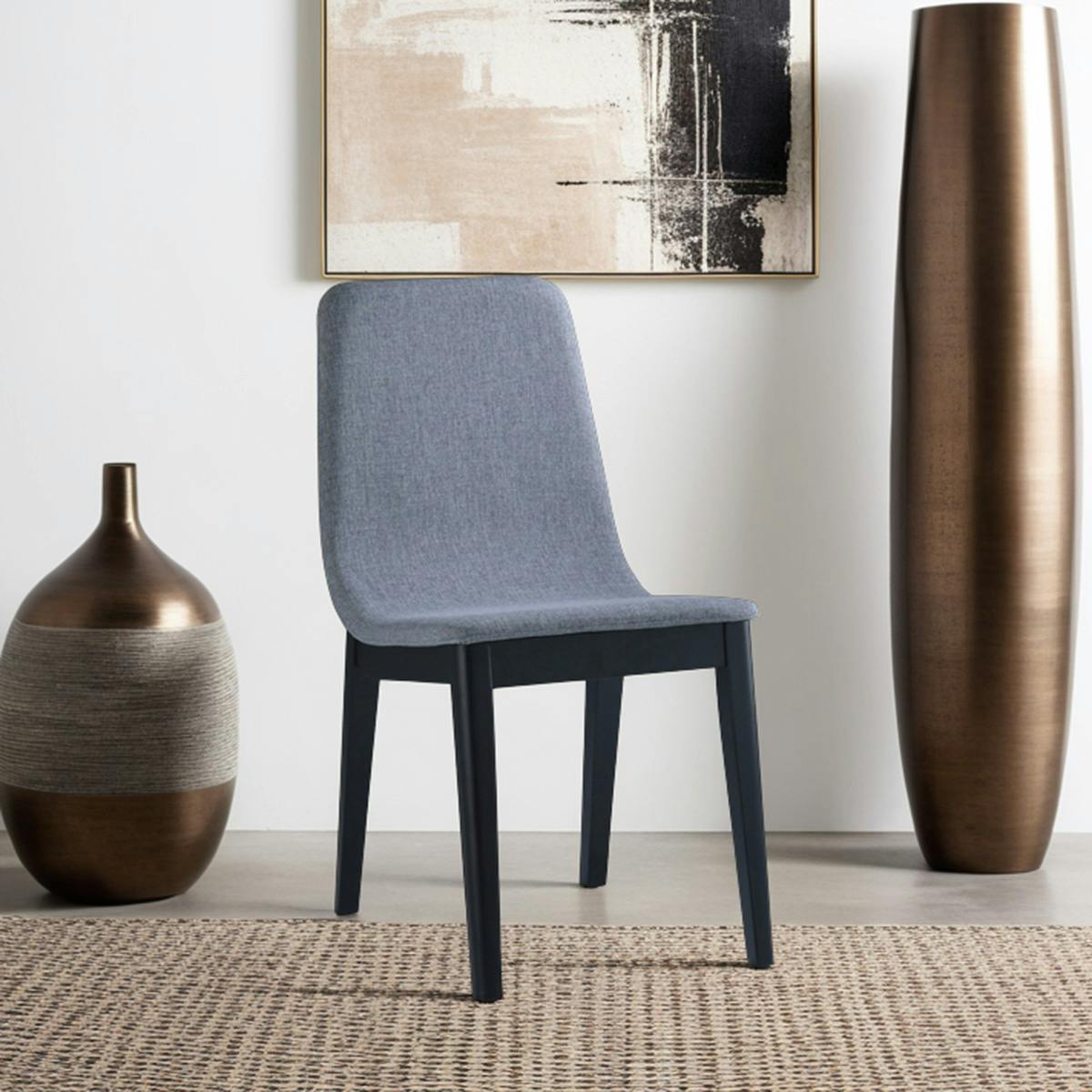 Chaise en tissu gris (lot de 2) FELICIO