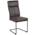 Chaise en tissu microfibres gris et pieds métal noir 45x61x99cm