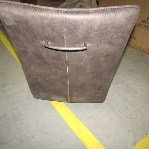 Chaise en tissu microfibres gris et pieds métal noir 46x91x62cm