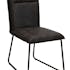 Chaise en tissu microfibres gris et pieds métal noir 48x90x60cm