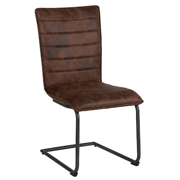  Chaise en tissu microfibres havane et pieds métal noir 46x91x62cm
