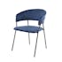 Chaise en velours bleu à dossier rond (lot de 2) MELBOURNE