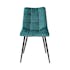 Chaise en velours bleu intense motif damier (lot de 2) PALERME