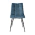 Chaise en velours bleu motif damier (lot de 2) PALERME