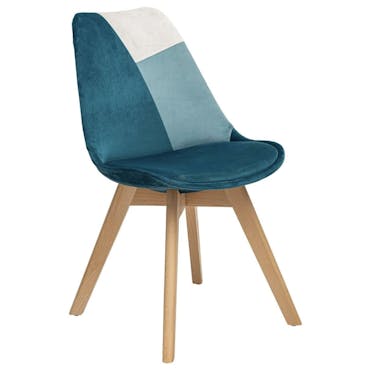  Chaise en velours bleu canard style scandinave (lot de 2) GOTEBORG