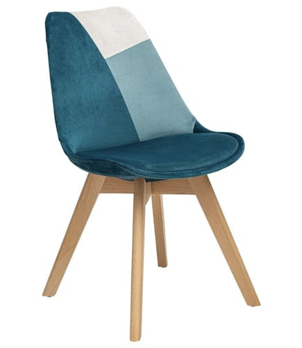 Chaise en velours bleu canard style scandinave (lot de 2) GOTEBORG