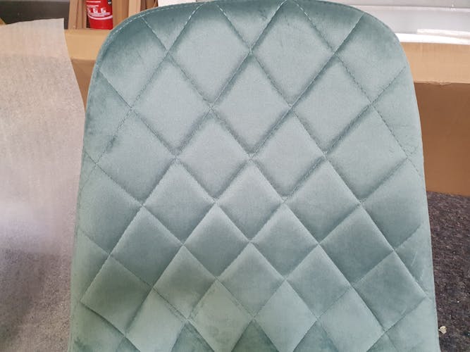 Chaise en velours bleu-vert HAWAI (lot de 2)