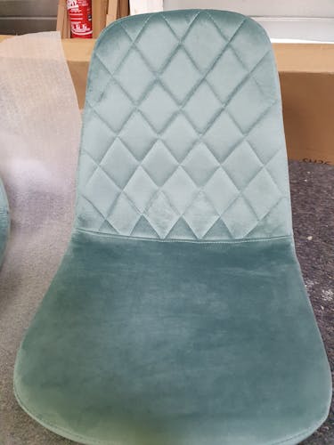 Chaise en velours bleu-vert HAWAI (lot de 2)