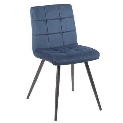 Chaise en velours capitonné bleu MALMOE (lot de 2)