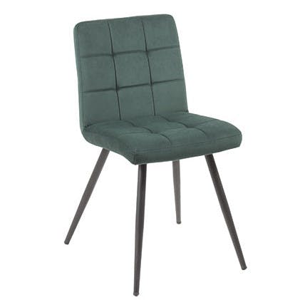 Chaise en velours capitonné vert MALMOE (lot de 2)