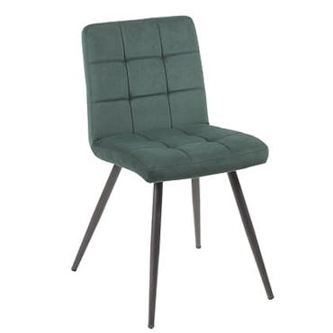  Chaise en velours capitonné vert MALMOE (lot de 2)