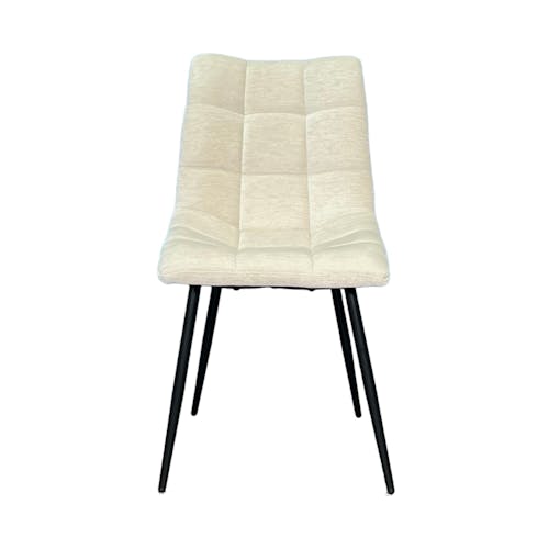 Chaise en velours écru motif damier (lot de 2) PALERME