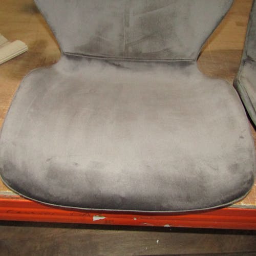 Chaise en velours gris anthracite MELBOURNE (lot de 2)