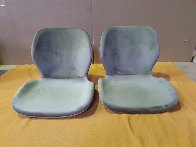 Chaise en velours gris style moderne (lot de 2) MELBOURNE
