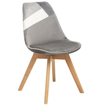  Chaise en velours gris style scandinave (lot de 2) GOTEBORG