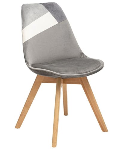 Chaise en velours gris style scandinave (lot de 2) GOTEBORG