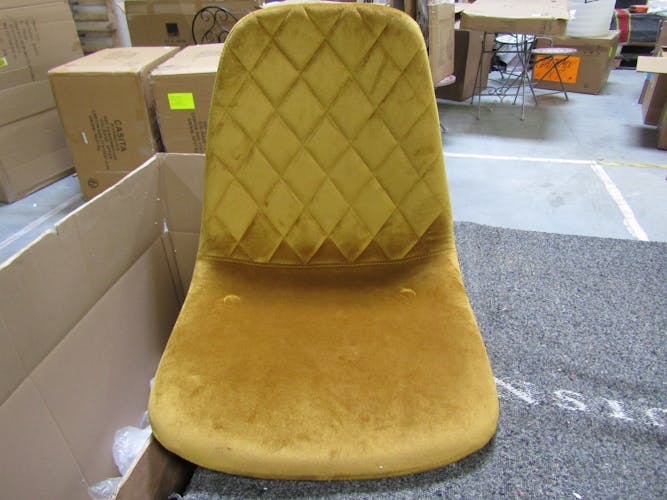 Chaise en velours jaune moutarde HAWAI (lot de 2)