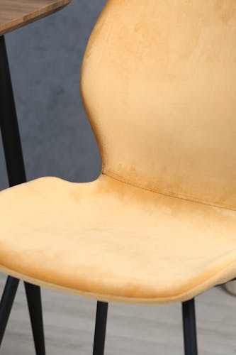 Chaise en velours jaune style moderne (lot de 2) MELBOURNE