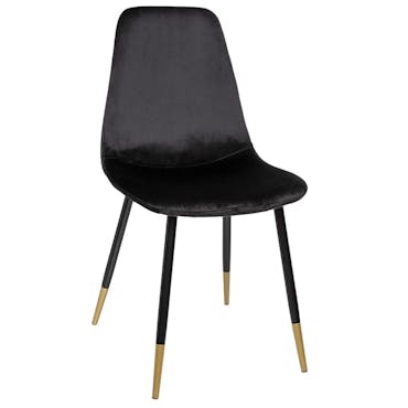  Chaise en velours noir avec pieds dorés (lot de 2) GOTEBORG