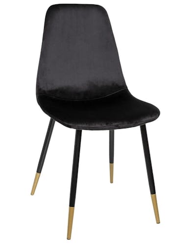 Chaise en velours noir avec pieds dorés (lot de 2) GOTEBORG
