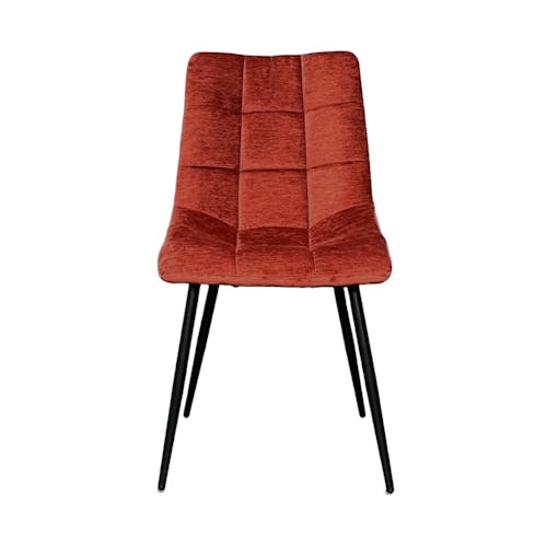 Chaise en velours rouge motif damier (lot de 2) PALERME