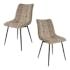 Chaise en velours taupe motif damier (lot de 2) PALERME