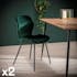 Chaise en tissu vert pieds metal de style contemporain
