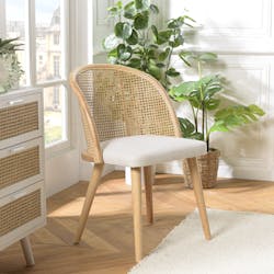 Chaise blanche assise bois avec barreaux (lot de 2) NAXOS, Chaises