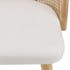 Chaise exotique dossier rond cannage assise tissu blanc TIM