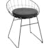Chaise / Fauteuil Relax moderne en métal et coussin d'assise rond gris foncé 50x49xH64cm